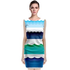 Water Border Water Waves Ocean Sea Classic Sleeveless Midi Dress by Amaryn4rt