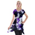 Abstract Canvas Acrylic Digital Design Short Sleeve Side Drop Tunic View1