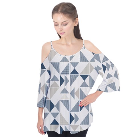 Geometric Triangle Modern Mosaic Flutter Tees by Amaryn4rt