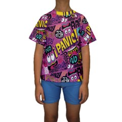 Panic Pattern Kids  Short Sleeve Swimwear