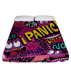 Panic Pattern Fitted Sheet (Queen Size)