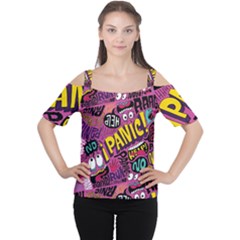 Panic Pattern Women s Cutout Shoulder Tee