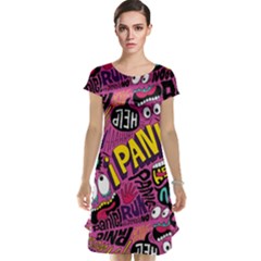 Panic Pattern Cap Sleeve Nightdress