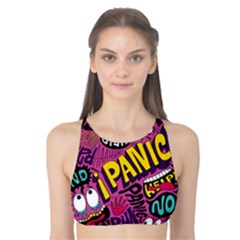Panic Pattern Tank Bikini Top