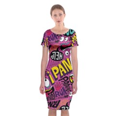 Panic Pattern Classic Short Sleeve Midi Dress