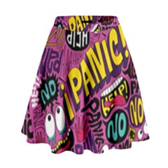 Panic Pattern High Waist Skirt