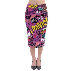 Panic Pattern Midi Pencil Skirt