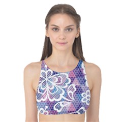 Cute Colorful Nenuphar Flower Tank Bikini Top by Brittlevirginclothing