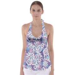 Cute Colorful Nenuphar Flower Babydoll Tankini Top by Brittlevirginclothing