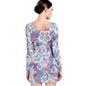 Cute colorful nenuphar flower Long Sleeve Velvet Bodycon Dress View2