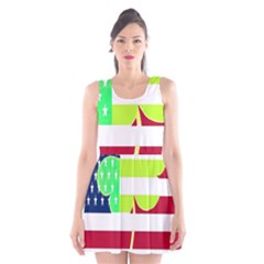 Usa Ireland American Flag Shamrock Irish Funny St Patrick Country Flag  Scoop Neck Skater Dress by yoursparklingshop