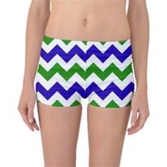 Blue And Green Chevron Boyleg Bikini Bottoms