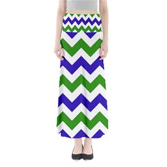 Blue And Green Chevron Maxi Skirts