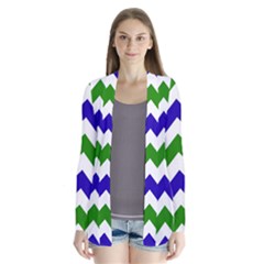 Blue And Green Chevron Cardigans