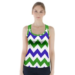 Blue And Green Chevron Racer Back Sports Top