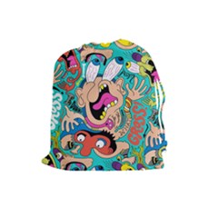 Cartoons Funny Face Patten Drawstring Pouches (Large) 