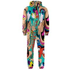 Cartoons Funny Face Patten Hooded Jumpsuit (Men) 