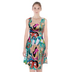 Cartoons Funny Face Patten Racerback Midi Dress