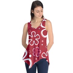 Flower Red Cute Sleeveless Tunic