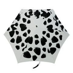 Black Strowberries Mini Folding Umbrellas by Valentinaart