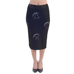 Joystick  Velvet Midi Pencil Skirt by Valentinaart