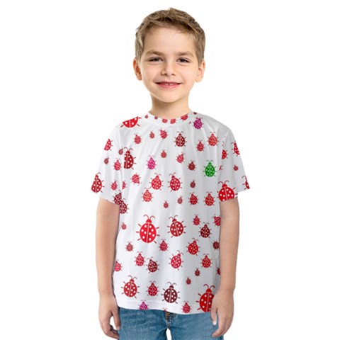 Beetle Animals Red Green Fly Kids  Sport Mesh Tee by Amaryn4rt