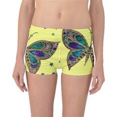 Butterfly Mosaic Yellow Colorful Boyleg Bikini Bottoms by Amaryn4rt