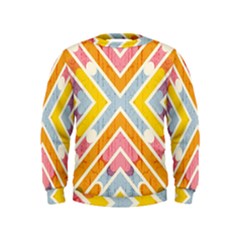 Line Pattern Cross Print Repeat Kids  Sweatshirt