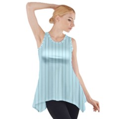 Stripes Striped Turquoise Side Drop Tank Tunic by Amaryn4rt