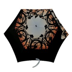 Bicycles Wheel Sunset Love Romance Mini Folding Umbrellas by Amaryn4rt