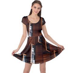 Abstract Architecture Building Business Cap Sleeve Dresses