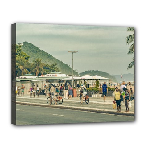 Copacabana Sidewalk Rio De Janeiro Brazil Print Canvas 14  X 11  by dflcprints