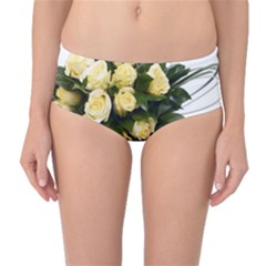 Bouquet Flowers Roses Decoration Mid-waist Bikini Bottoms by Amaryn4rt