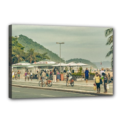 Copacabana Sidewalk Rio De Janeiro Brazil Print Canvas 18  X 12  by dflcprints