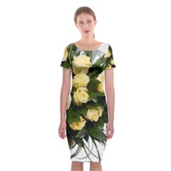 Bouquet Flowers Roses Decoration Classic Short Sleeve Midi Dress by Amaryn4rt