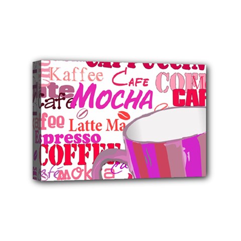 Coffee Cup Lettering Coffee Cup Mini Canvas 6  X 4  by Amaryn4rt