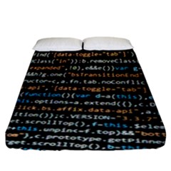 Close Up Code Coding Computer Fitted Sheet (king Size) by Amaryn4rt