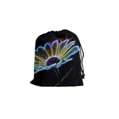 Flower Pattern Design Abstract Background Drawstring Pouches (small) 