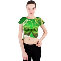 Kiwi Fruit Vitamins Healthy Cut Crew Neck Crop Top