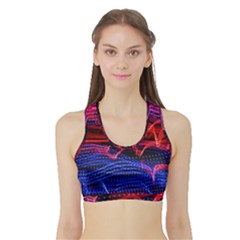 Lights Abstract Curves Long Exposure Sports Bra With Border by Amaryn4rt