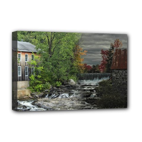 Landscape Summer Fall Colors Mill Deluxe Canvas 18  X 12   by Amaryn4rt
