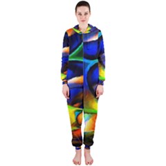 Light Texture Abstract Background Hooded Jumpsuit (ladies) 
