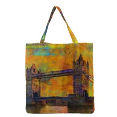London Tower Abstract Bridge Grocery Tote Bag