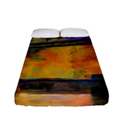 London Tower Abstract Bridge Fitted Sheet (full/ Double Size) by Amaryn4rt