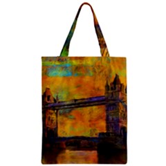 London Tower Abstract Bridge Zipper Classic Tote Bag by Amaryn4rt