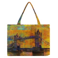 London Tower Abstract Bridge Medium Zipper Tote Bag by Amaryn4rt