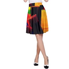 Plastic Brush Color Yellow Red A-line Skirt by Amaryn4rt