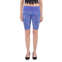 Psychedelic Purple Pop Art Yoga Cropped Leggings