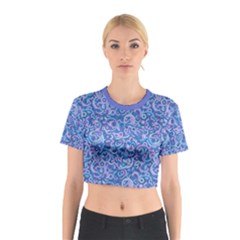 Psychedelic Purple Pop Art Cotton Crop Top by WarduckDesign