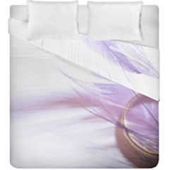 Ring Feather Marriage Pink Gold Duvet Cover Double Side (king Size) by Amaryn4rt